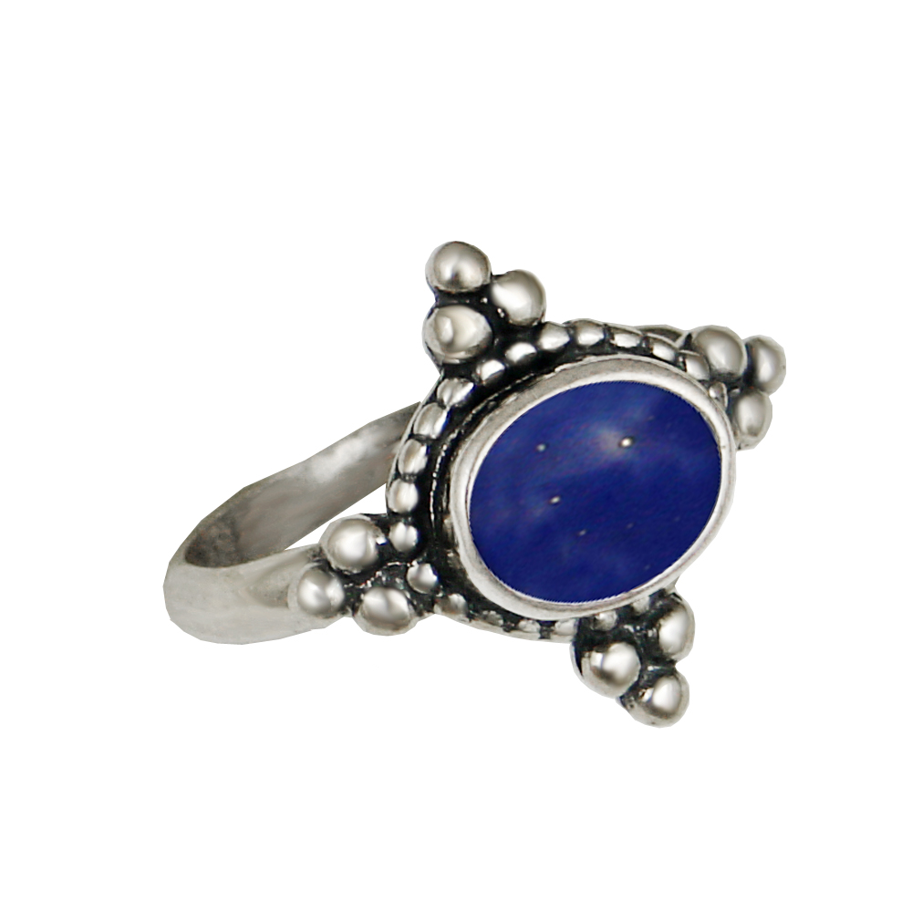 Sterling Silver Gemstone Ring With Lapis Lazuli Size 10